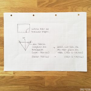 Folie für selbstgemachte Pflanzkiste Nähschritt Ecken nähen