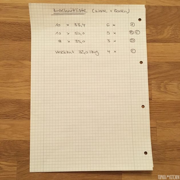 Holz-Zuschnittliste für Pflanzkiste selber machen